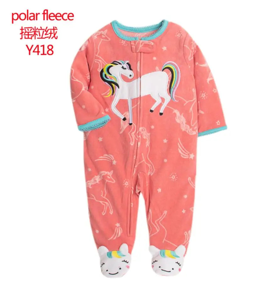 Baby Pajamas Zipper Fleece Newborn Romper Warm