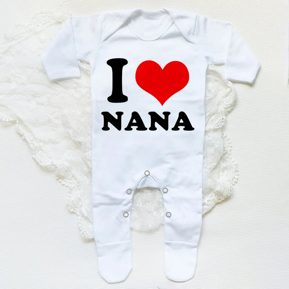 I Love Papa Mama Baby Babygrow Sleepsuit Baby