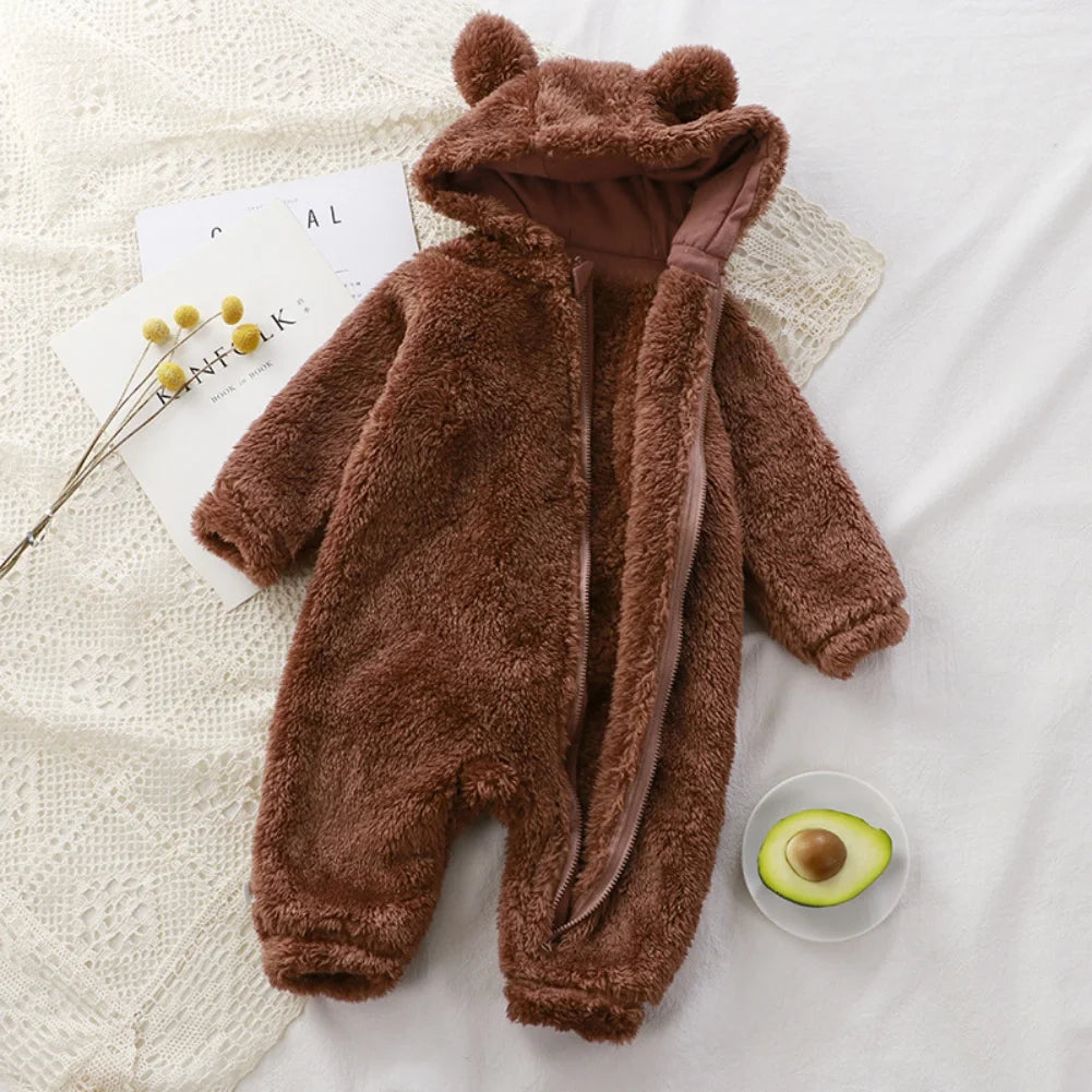 Winter Baby Clothes Cute Cartoon Bear Baby Rompers