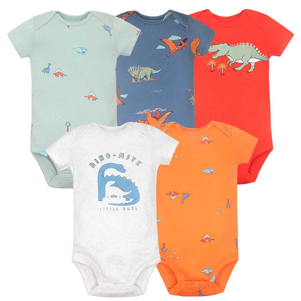 5PCS/Lot Baby Boys Girls Bodysuits 100% Cotton
