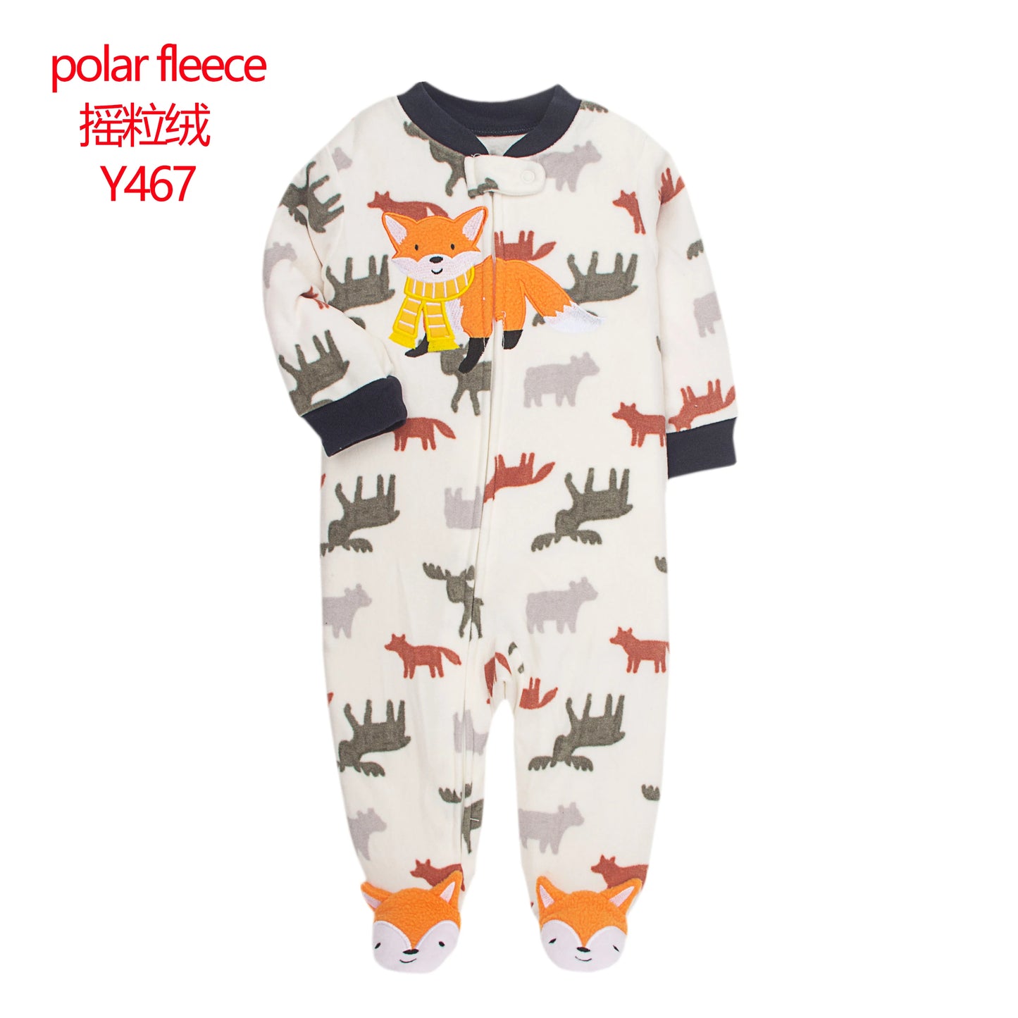 Baby Pajamas Zipper Fleece Newborn Romper Warm