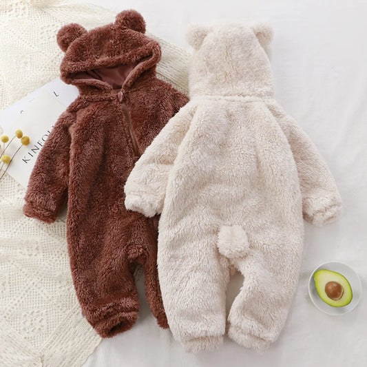 Winter Baby Clothes Cute Cartoon Bear Baby Rompers