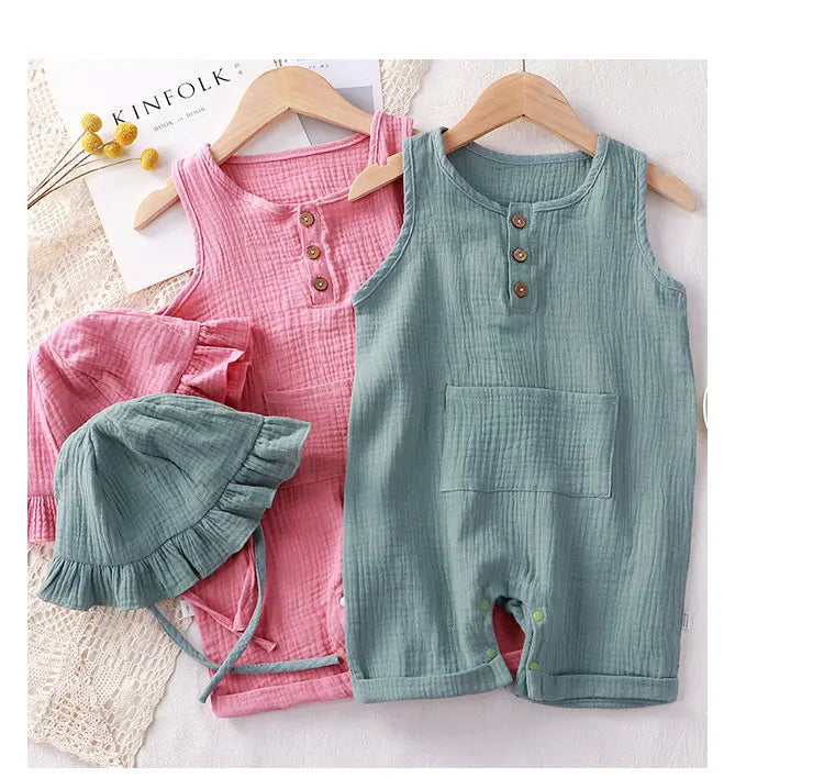 Baby Clothes Hat 2pc Romper Cotton for Newborns