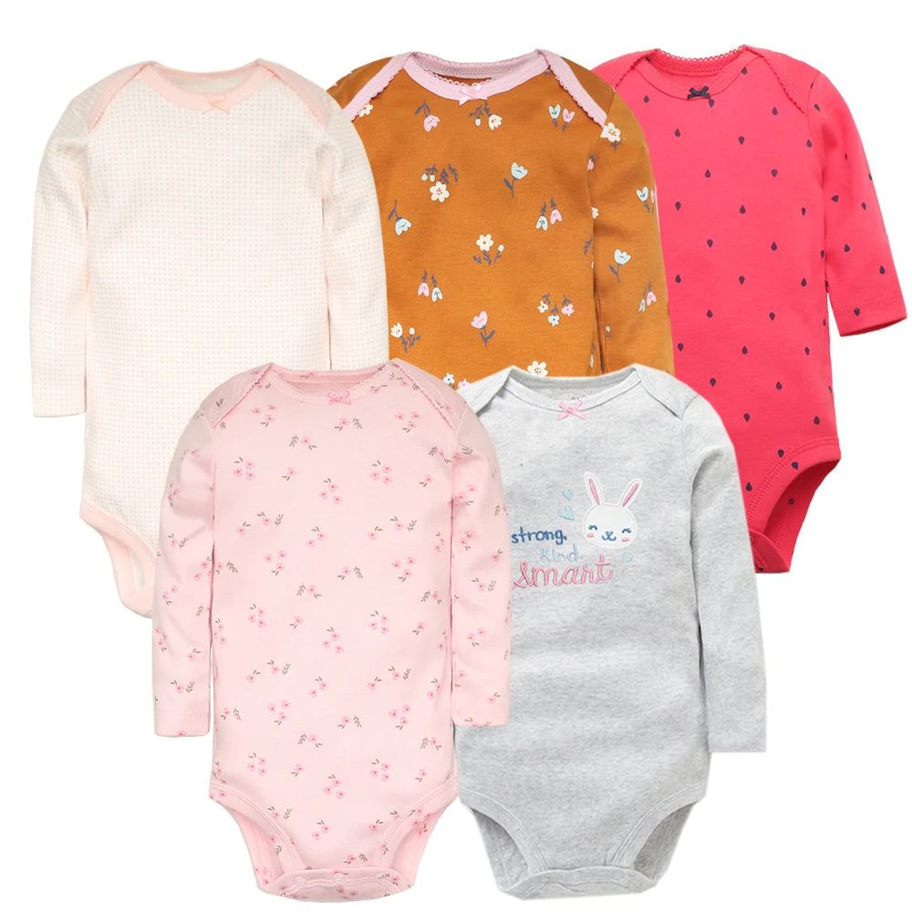 Newborn Baby Bodysuits 
5pcs