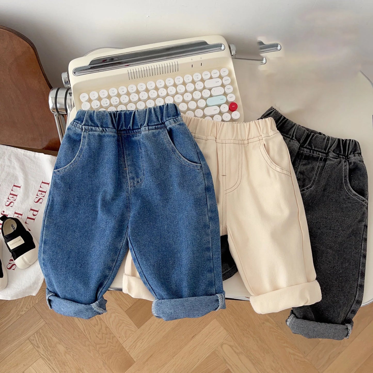 MILANCEL Baby Pants Solid Kids Jeans Casual