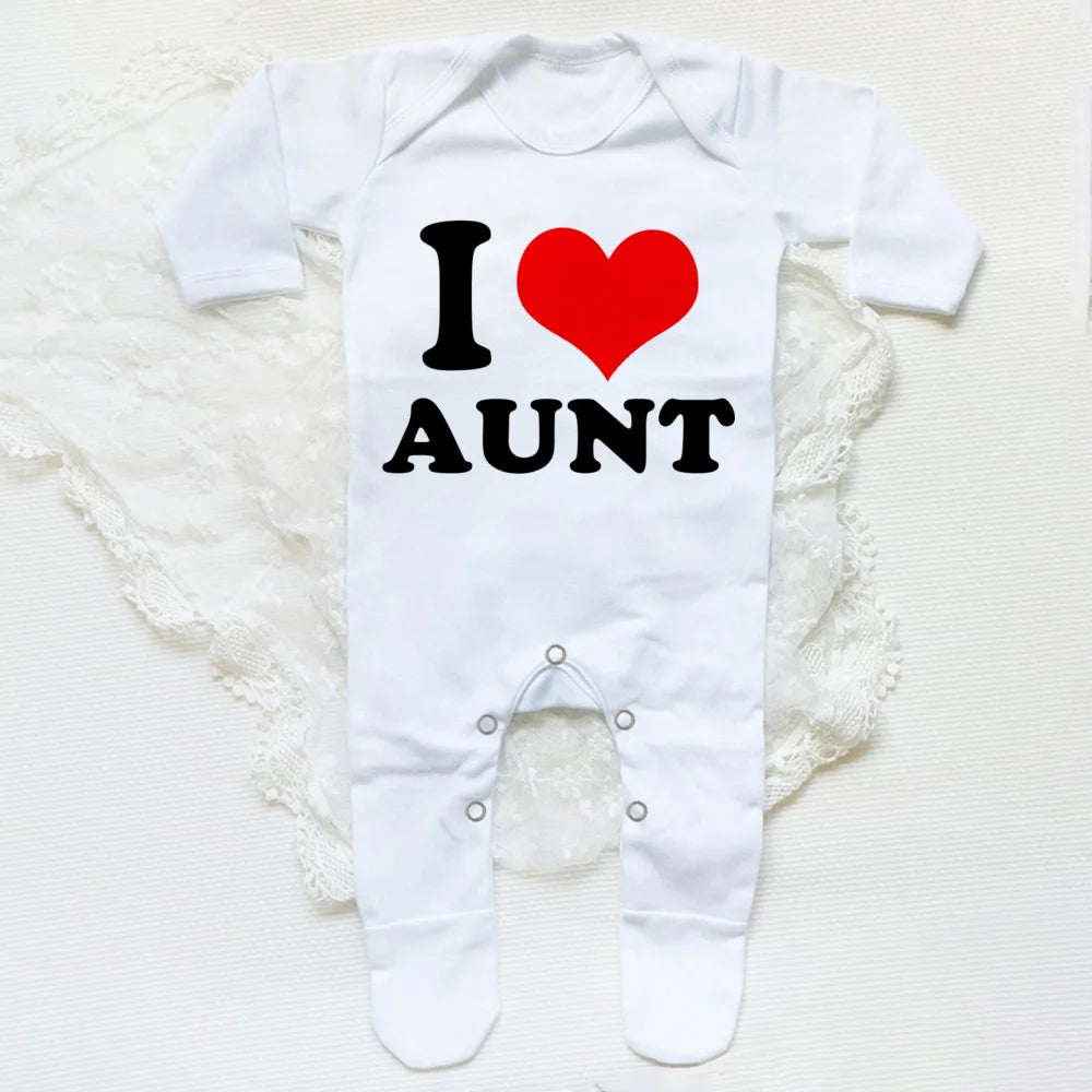I Love Papa Mama Baby Babygrow Sleepsuit Baby