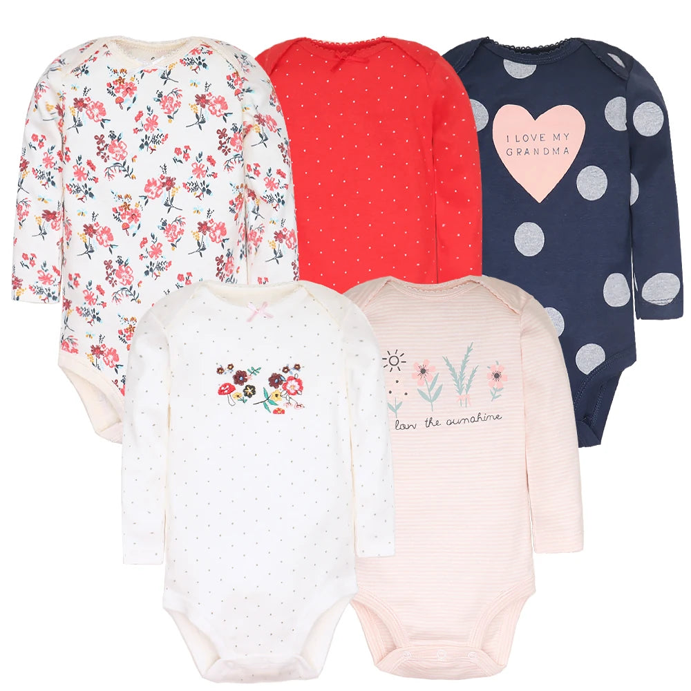 Newborn Baby Bodysuits 
5pcs