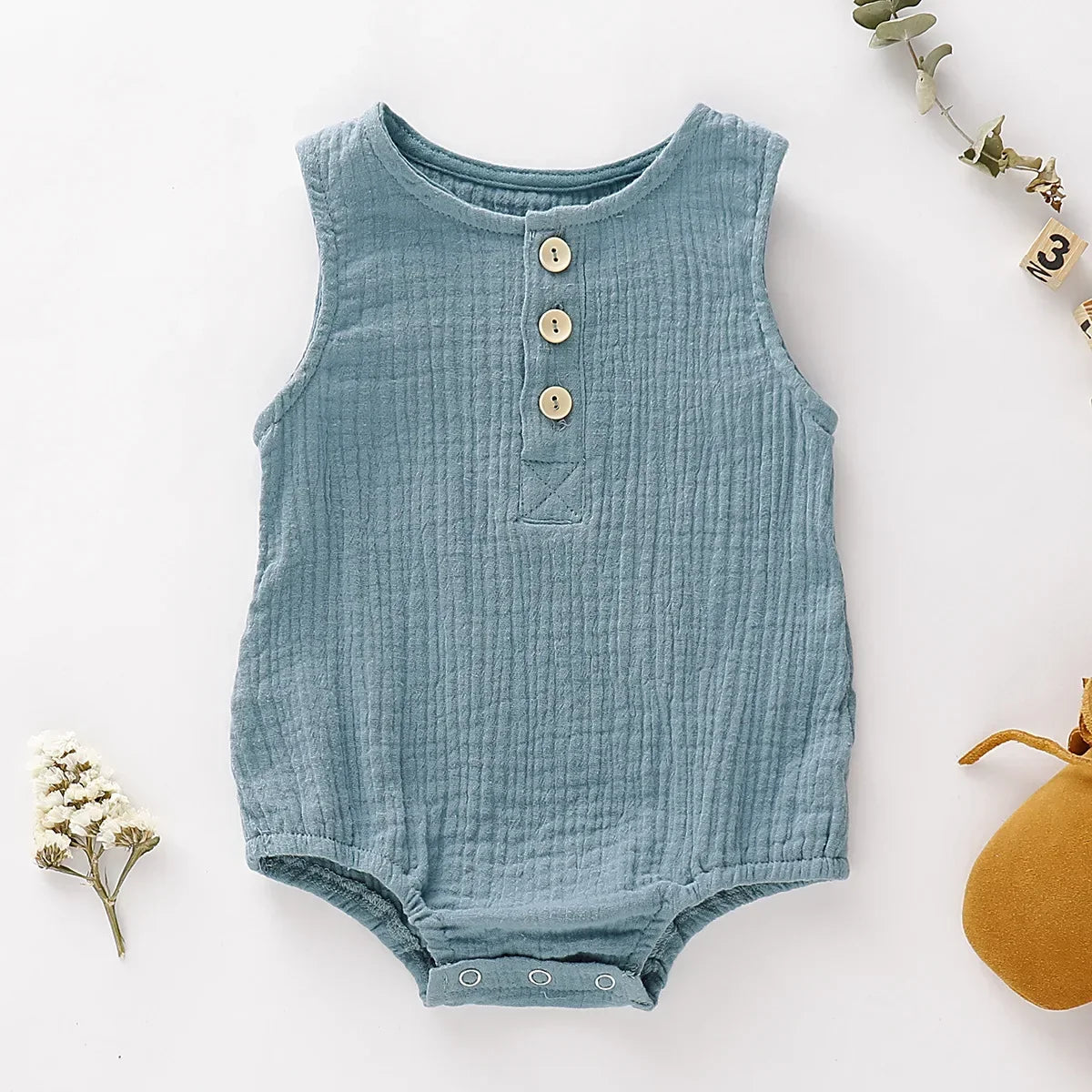 Summer Infant Baby Boys Girls Romper Muslin Sleeveless