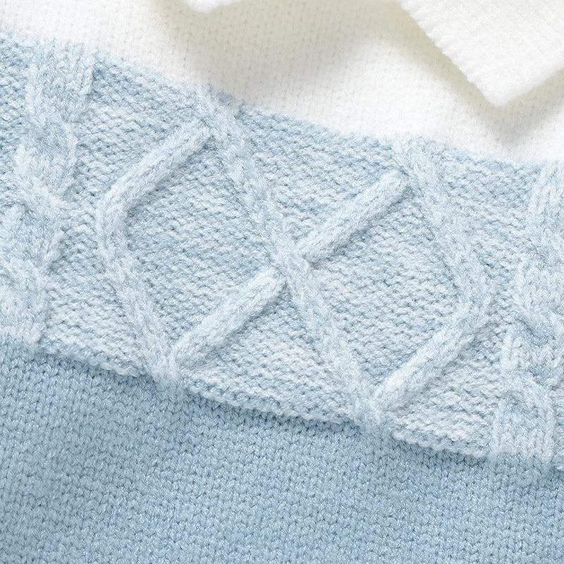 Newborn Baby Romper Knitted Infant Fashion Striped 0-9M Overalls Long Sleeve Autumn Foot Wrap