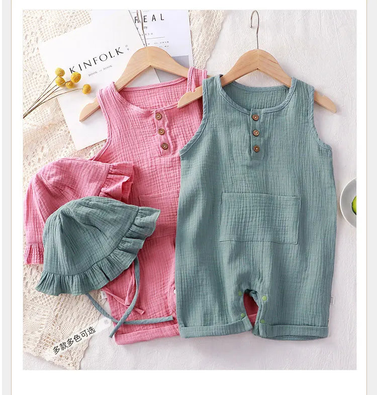 Baby Clothes Hat 2pc Romper Cotton for Newborns
