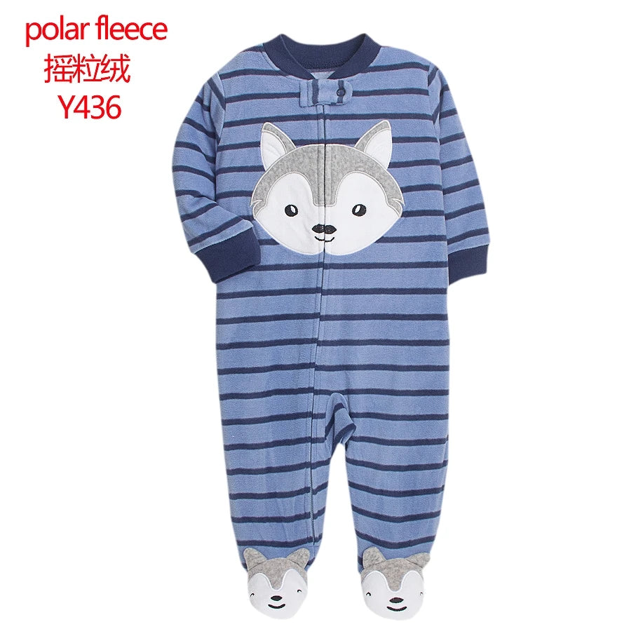 Baby Pajamas Zipper Fleece Newborn Romper Warm