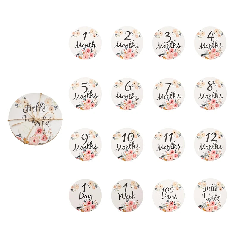Baby Milestone Number Monthly Memorial Cards For Newborn