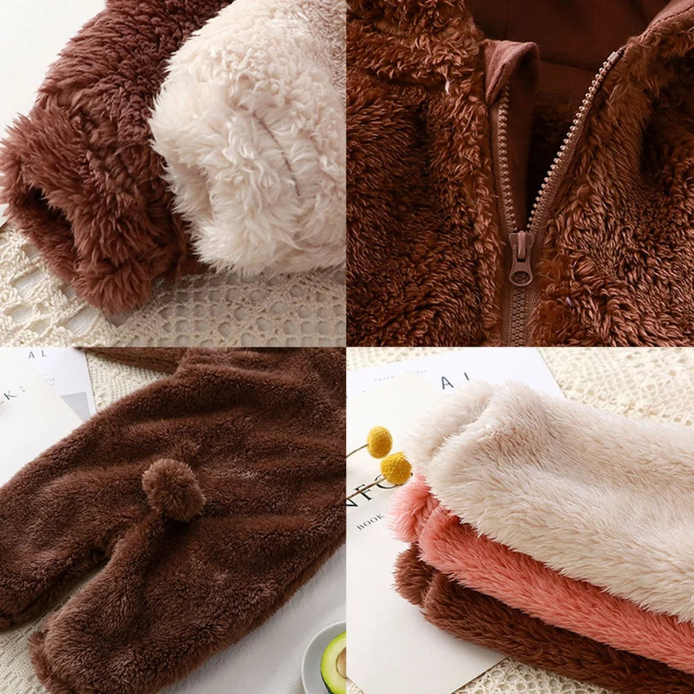 Winter Baby Clothes Cute Cartoon Bear Baby Rompers