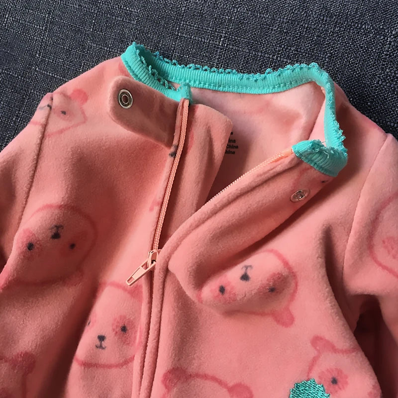 Baby Pajamas Zipper Fleece Newborn Romper Warm