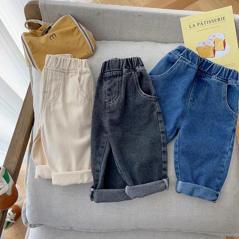MILANCEL Baby Pants Solid Kids Jeans Casual
