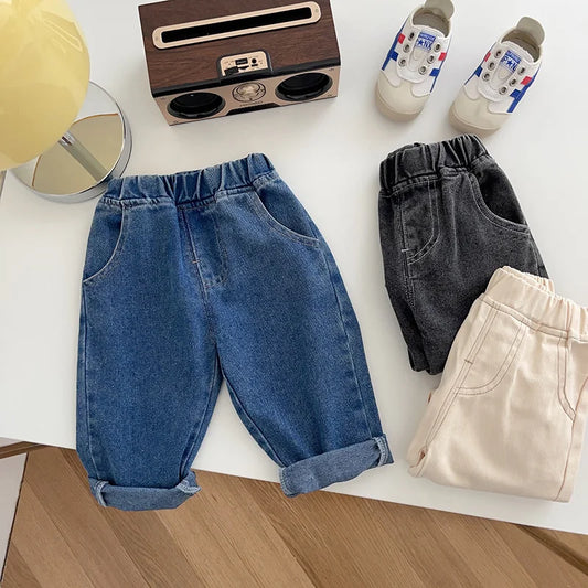 MILANCEL Baby Pants Solid Kids Jeans Casual