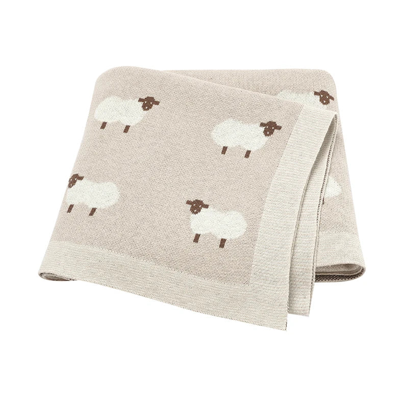 Baby Cotton Blankets Knitted Newborn Boys Girls