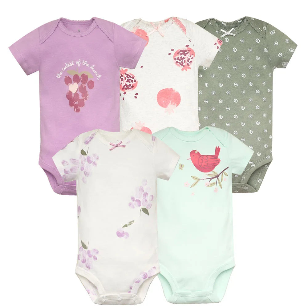 5PCS/Lot Baby Boys Girls Bodysuits 100% Cotton