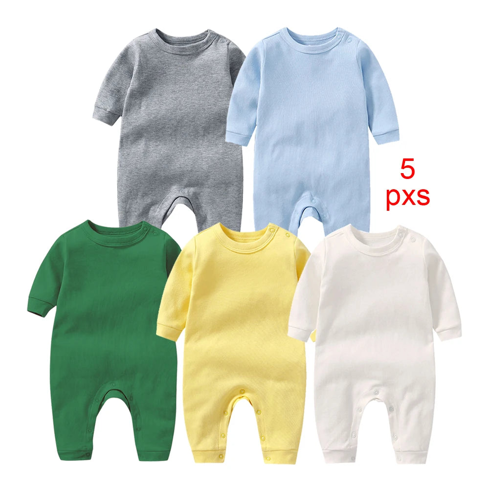 1-5 Pcs Promotion Limited Offer Cotton Newborn Baby Jumpsuits