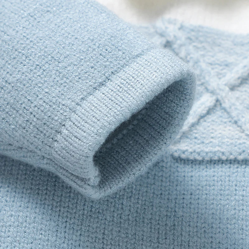 Newborn Baby Romper Knitted Infant Fashion Striped 0-9M Overalls Long Sleeve Autumn Foot Wrap