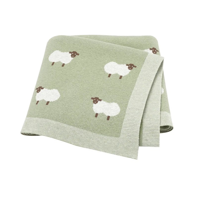 Baby Cotton Blankets Knitted Newborn Boys Girls