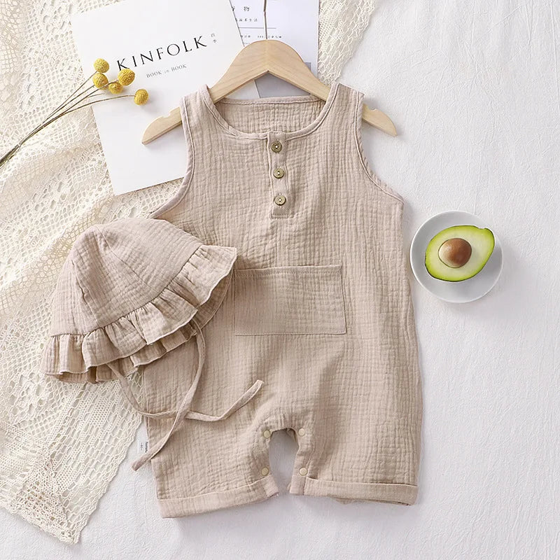 Baby Clothes Hat 2pc Romper Cotton for Newborns