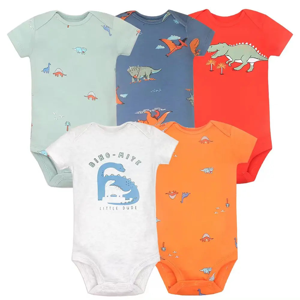 5PCS/Lot Baby Boys Girls Bodysuits 100% Cotton