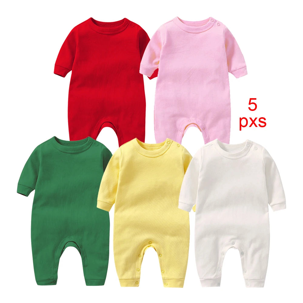 1-5 Pcs Promotion Limited Offer Cotton Newborn Baby Jumpsuits