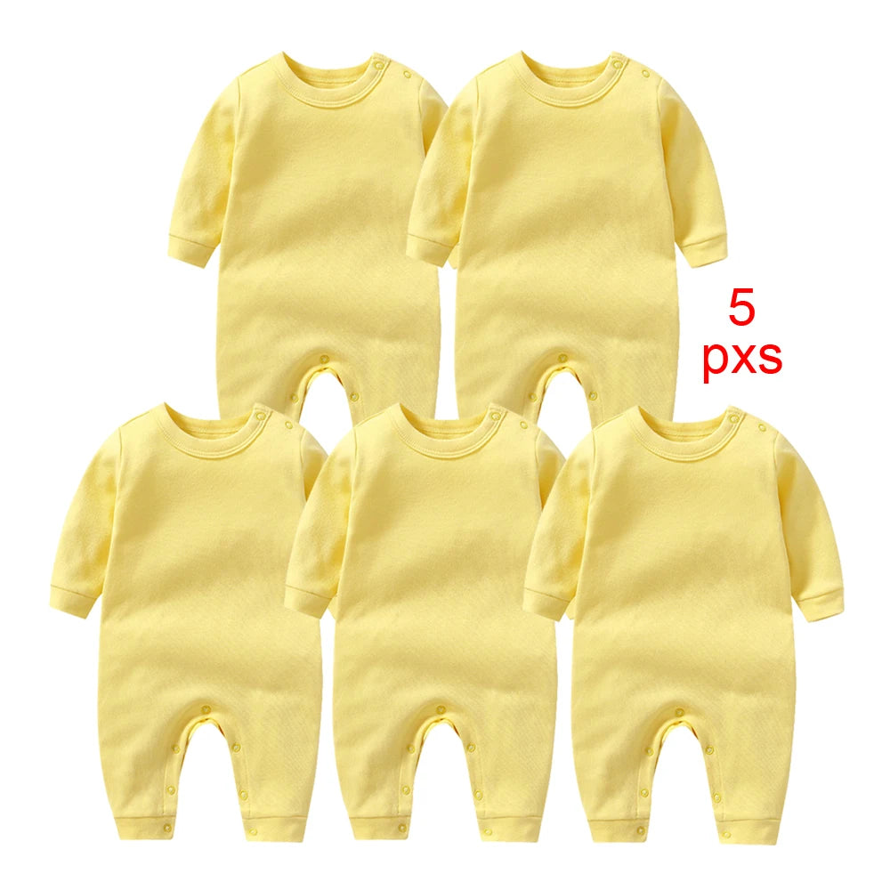 1-5 Pcs Promotion Limited Offer Cotton Newborn Baby Jumpsuits