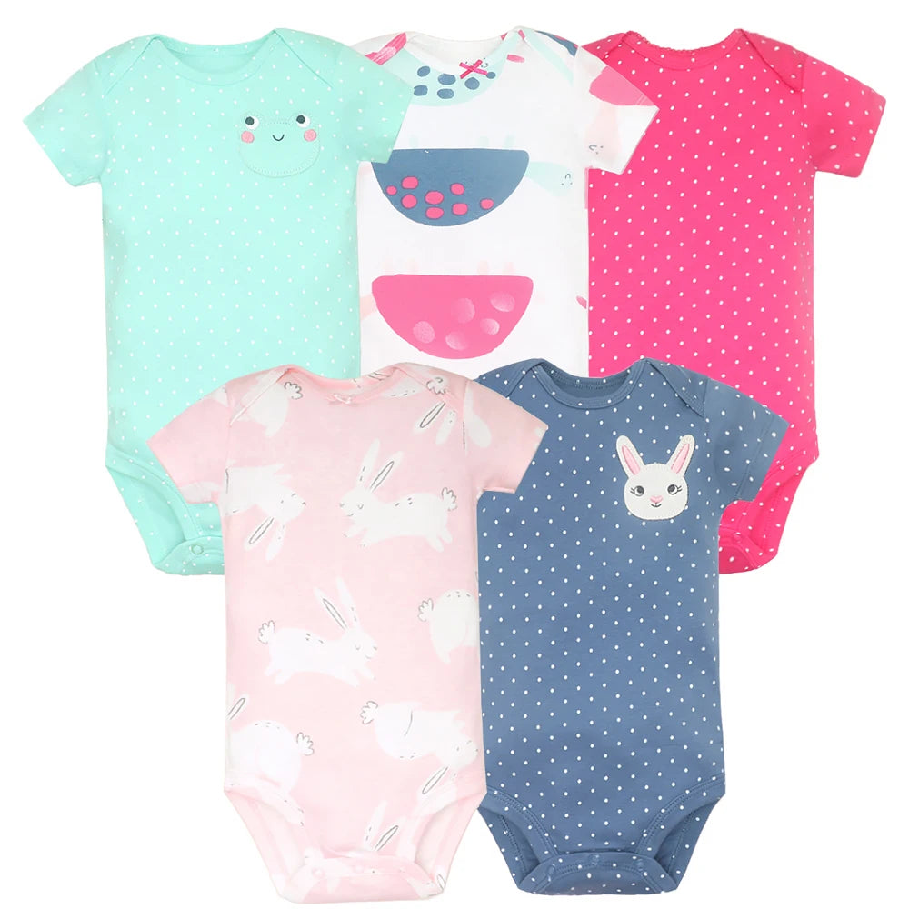 5PCS/Lot Baby Boys Girls Bodysuits 100% Cotton