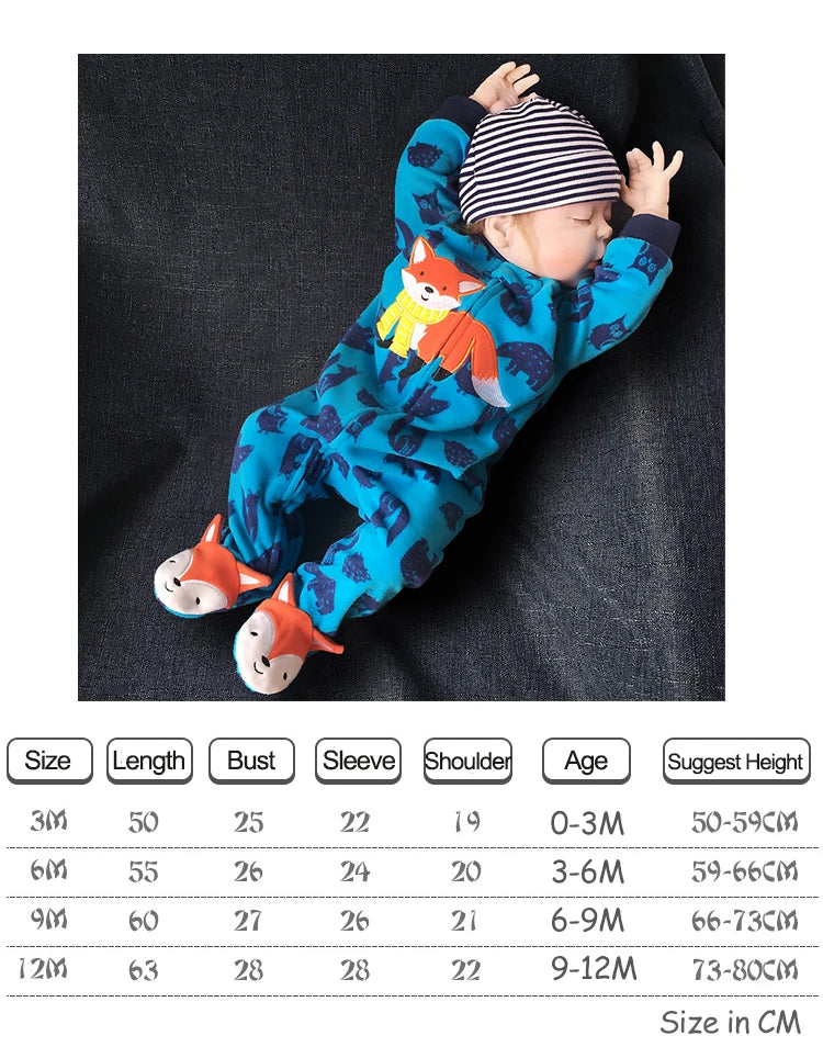 Baby Pajamas Zipper Fleece Newborn Romper Warm