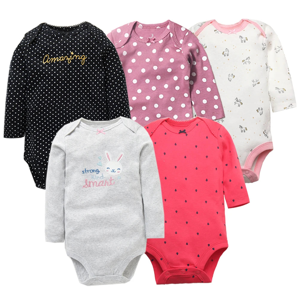 Newborn Baby Bodysuits 
5pcs