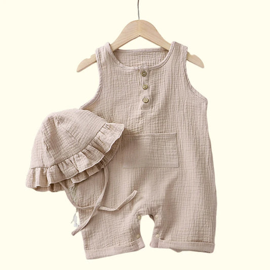 Baby Clothes Hat 2pc Romper Cotton for Newborns