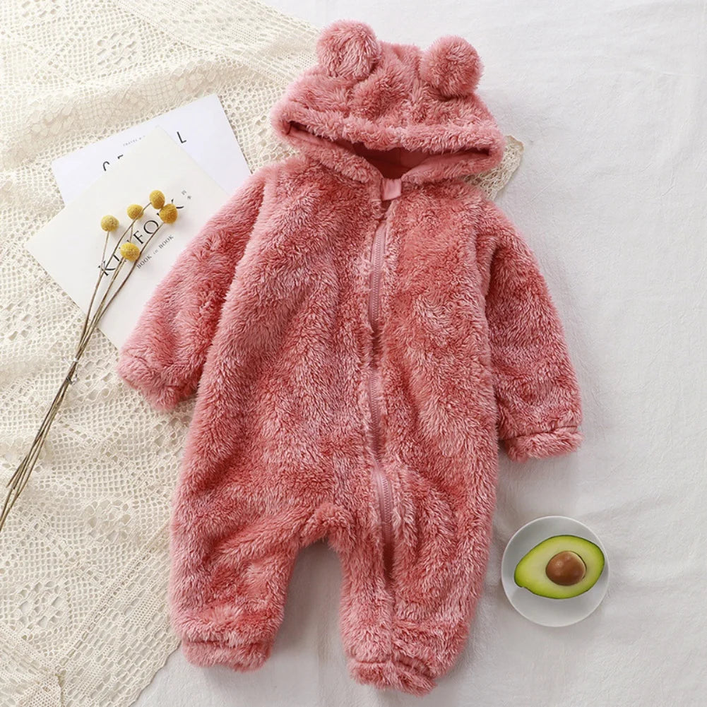 Winter Baby Clothes Cute Cartoon Bear Baby Rompers