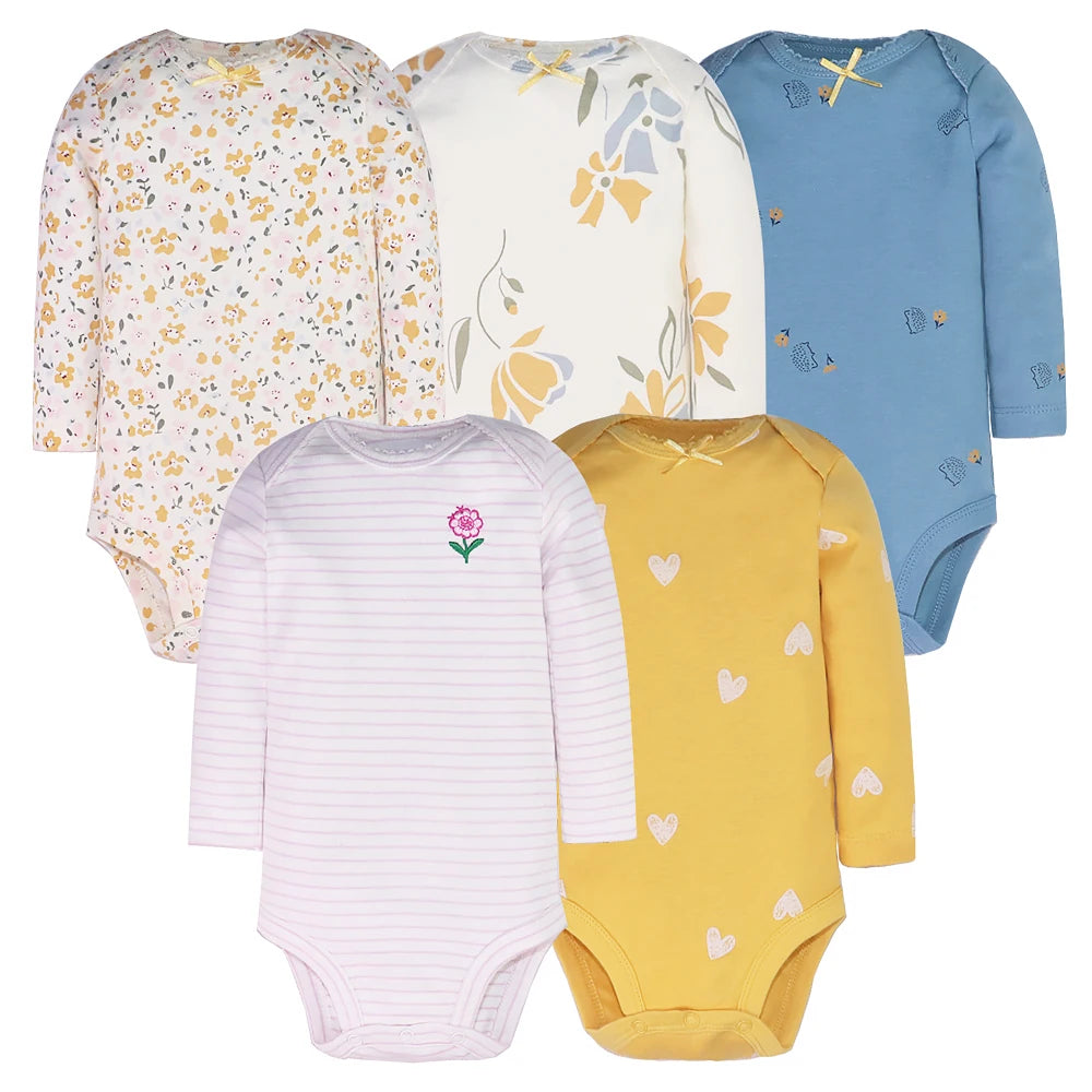 Newborn Baby Bodysuits 
5pcs