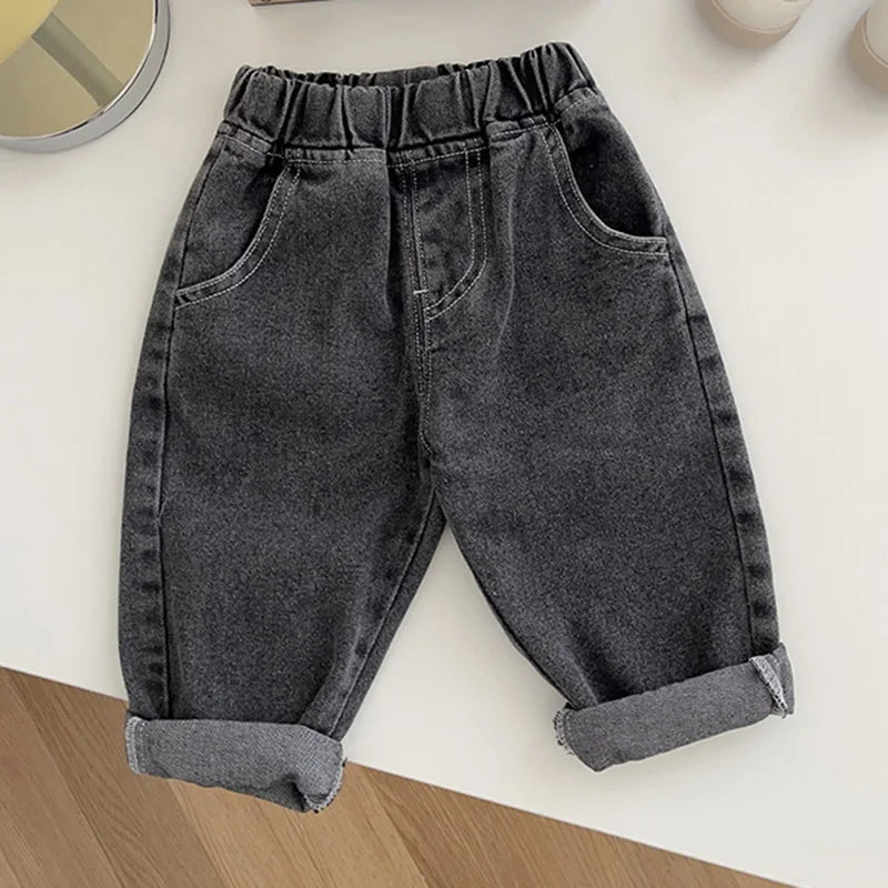 MILANCEL Baby Pants Solid Kids Jeans Casual