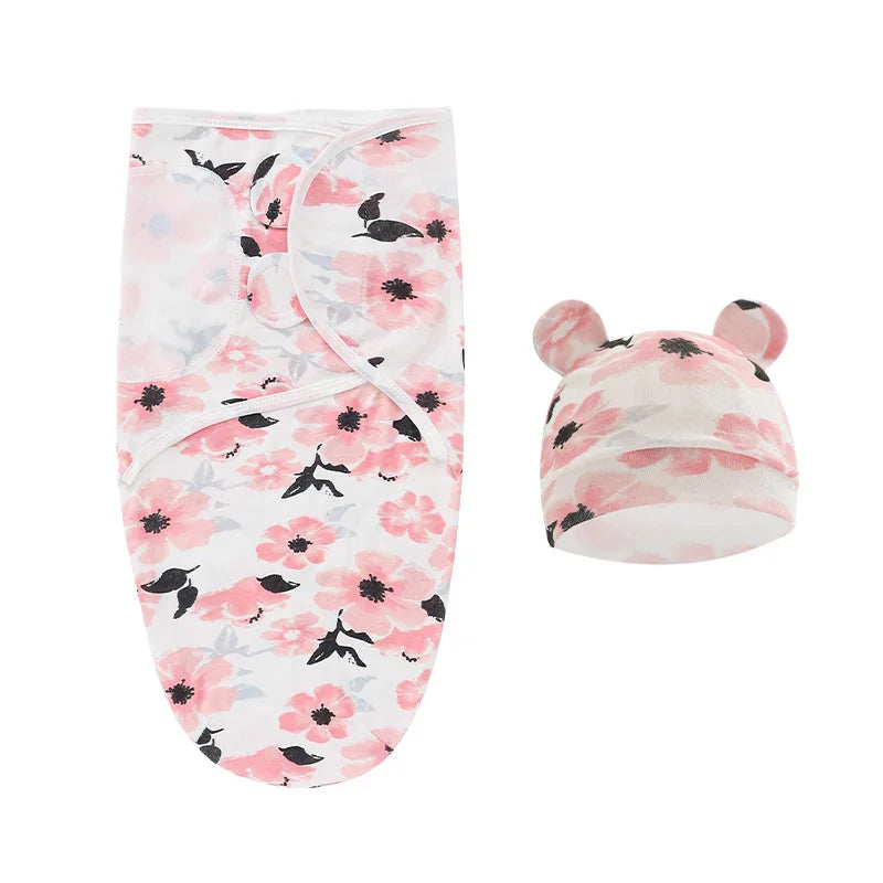 Muslin Newborn Sleeping Bag Hat Set