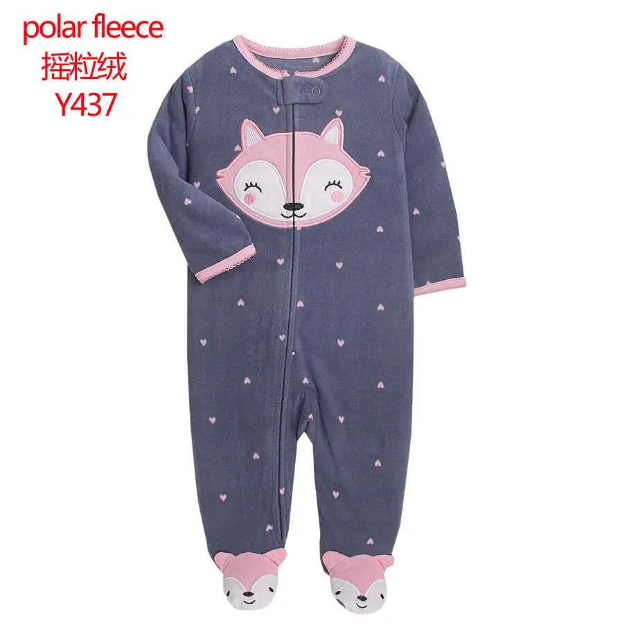 Baby Pajamas Zipper Fleece Newborn Romper Warm