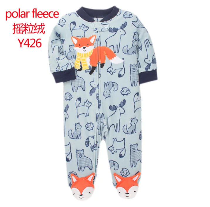 Baby Pajamas Zipper Fleece Newborn Romper Warm
