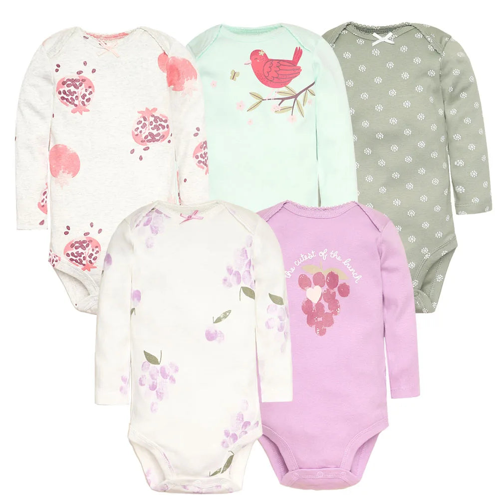 Newborn Baby Bodysuits 
5pcs