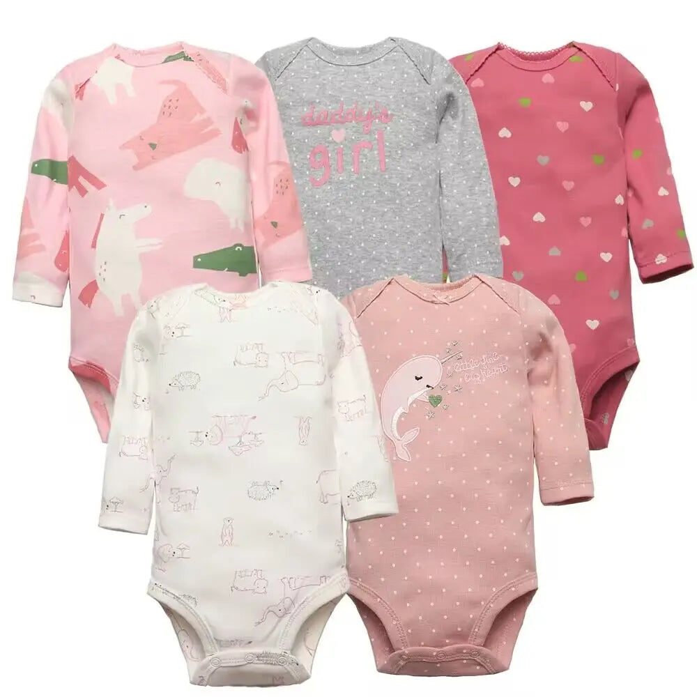 Newborn Baby Bodysuits 
5pcs