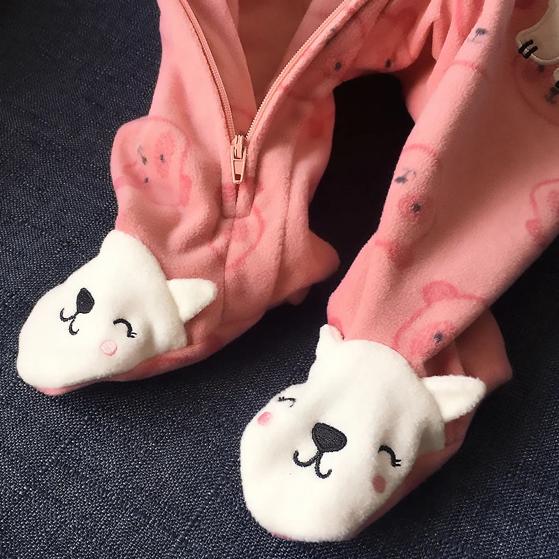 Baby Pajamas Zipper Fleece Newborn Romper Warm