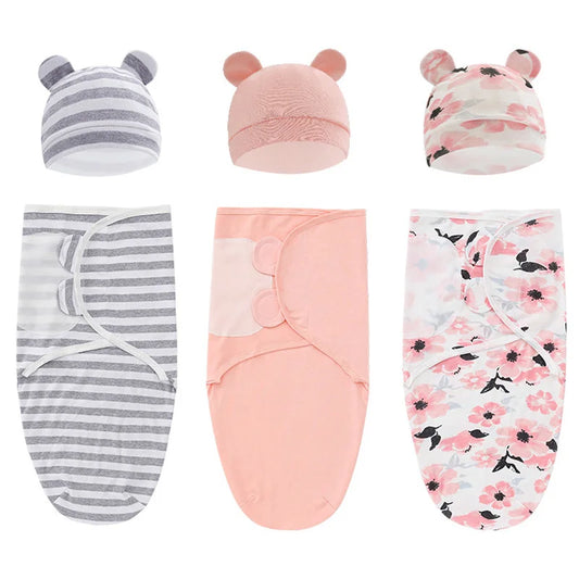 Muslin Newborn Sleeping Bag Hat Set