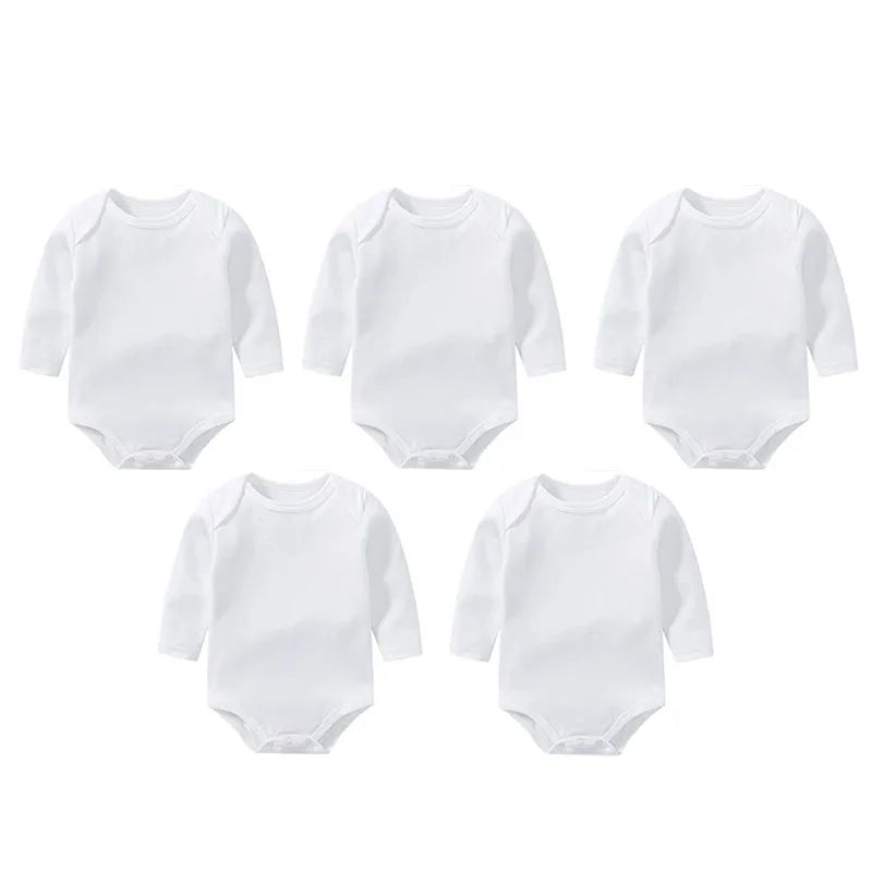 3/8PCS/LOT Long Sleeved Baby Bodysuits 100% Cotton