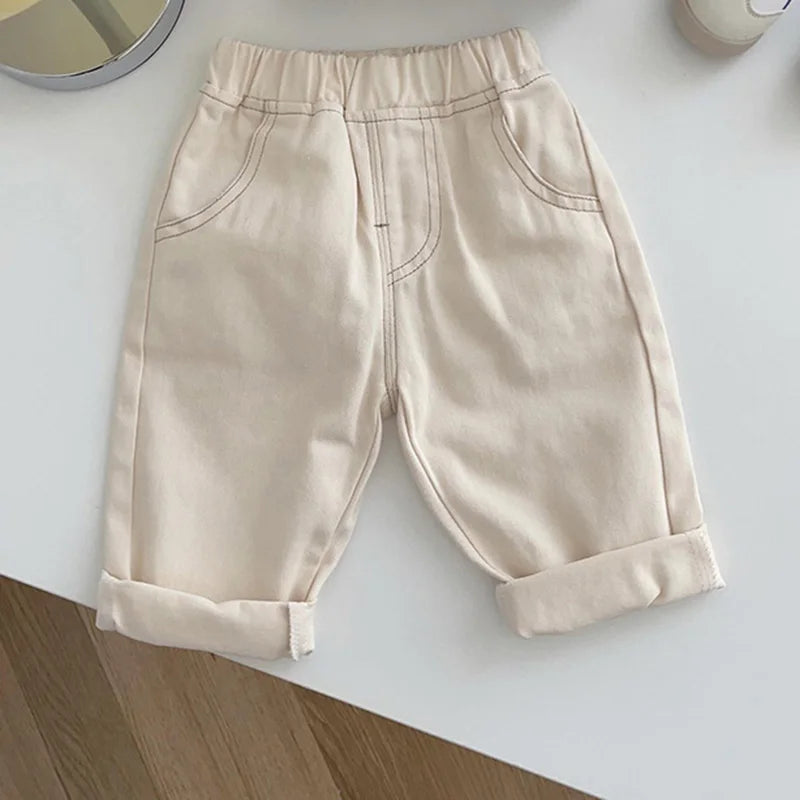 MILANCEL Baby Pants Solid Kids Jeans Casual