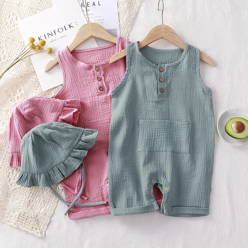 Baby Clothes Hat 2pc Romper Cotton for Newborns