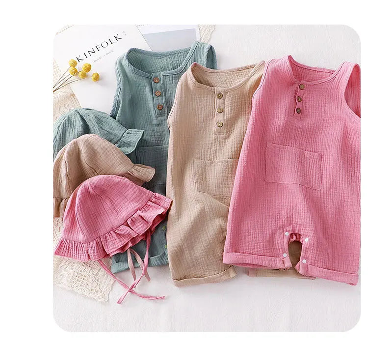 Baby Clothes Hat 2pc Romper Cotton for Newborns