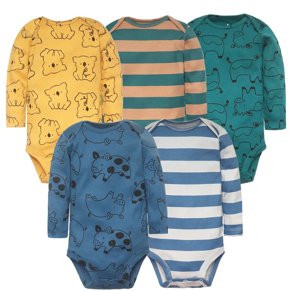 Newborn Baby Bodysuits 
5pcs