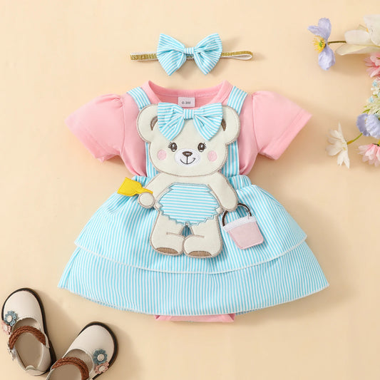 2 Pcs Baby Sweet Cute Cartoon Bear Short
