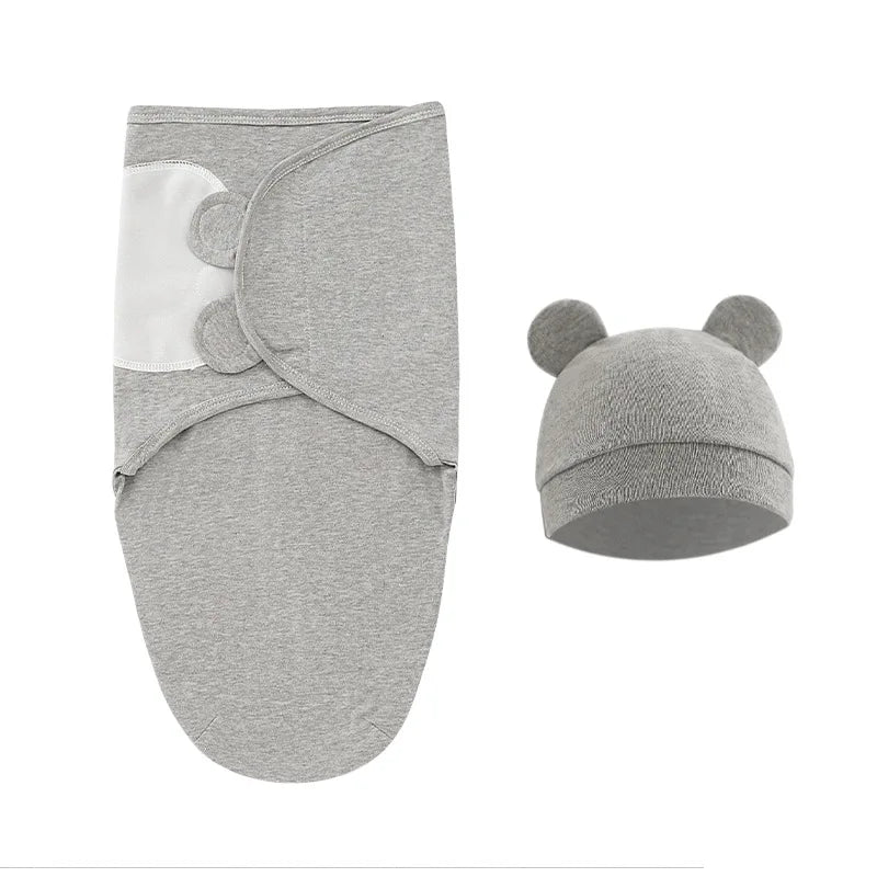 Muslin Newborn Sleeping Bag Hat Set